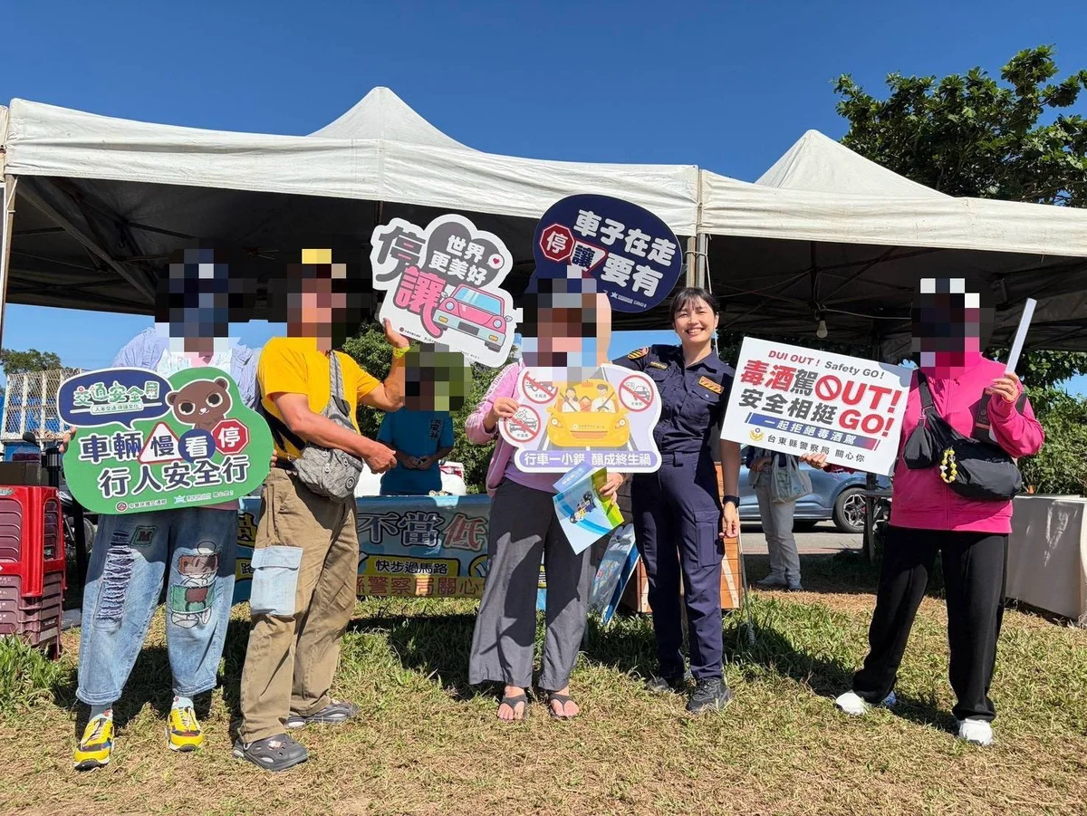 鹿野高台人潮裡談停讓 東警提醒疲勞駕駛別硬撐