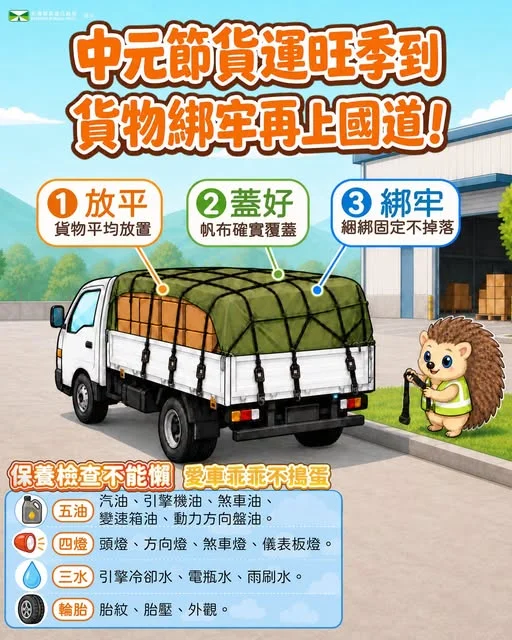 中元節貨運旺季將至 上國道前貨物綁牢避免掉落