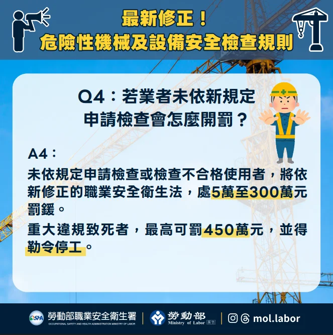 載人吊車12月23日納管 北市勞檢處籲業者先完成檢查