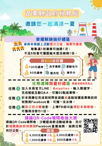 通霄沙雕節多一關　苗栗稅務局邀民眾玩AI學租稅拿好禮