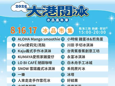 近50家冰品齊聚哈瑪星　大港閱冰8月中在新濱廣場登場