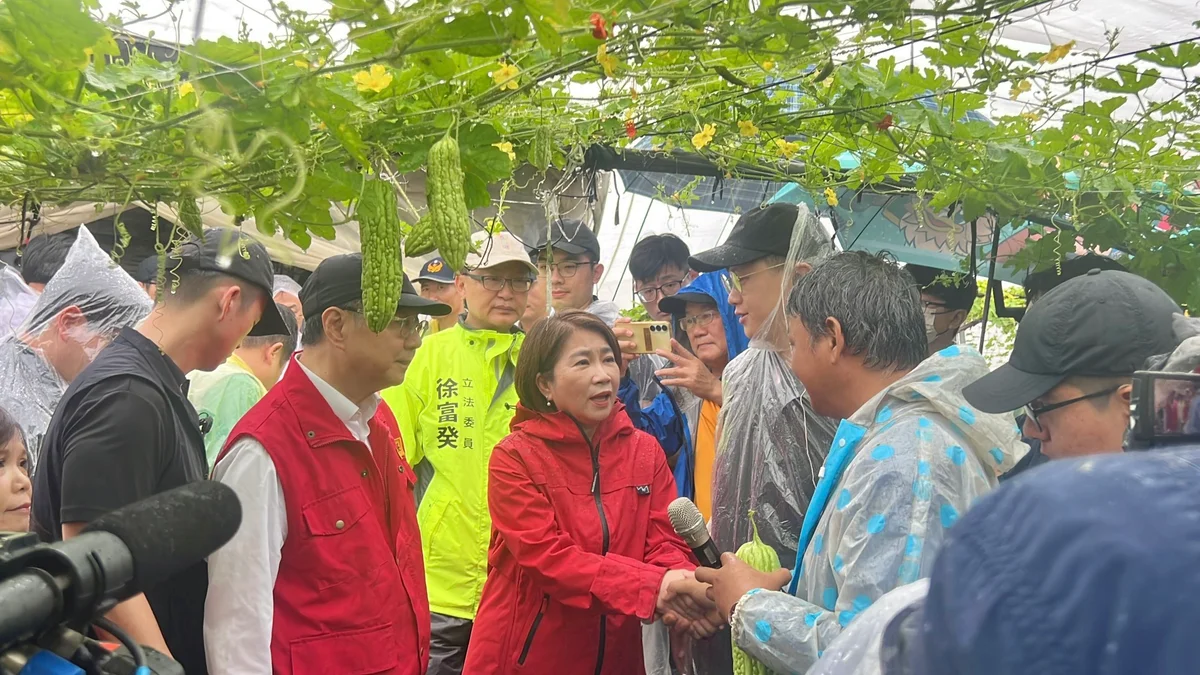 苦瓜棚泡在水裡 卓榮泰南州勘災允加速救助與工程