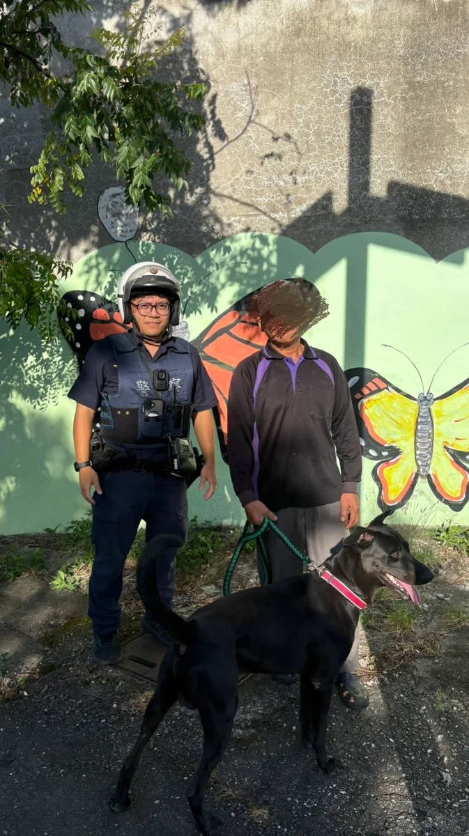 北平街烈日下追狗 成功警分工助阿公找回黑色愛犬