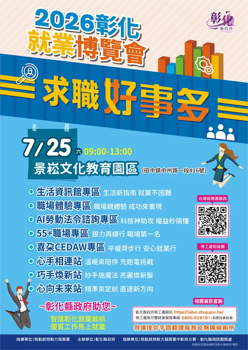 7月25日景崧文化教育園區徵才　求職者可當面談工作