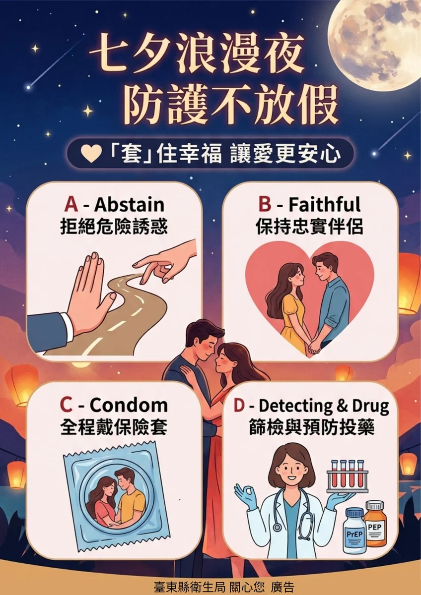 七夕將至 臺東衛生局提醒全程防護與定期篩檢