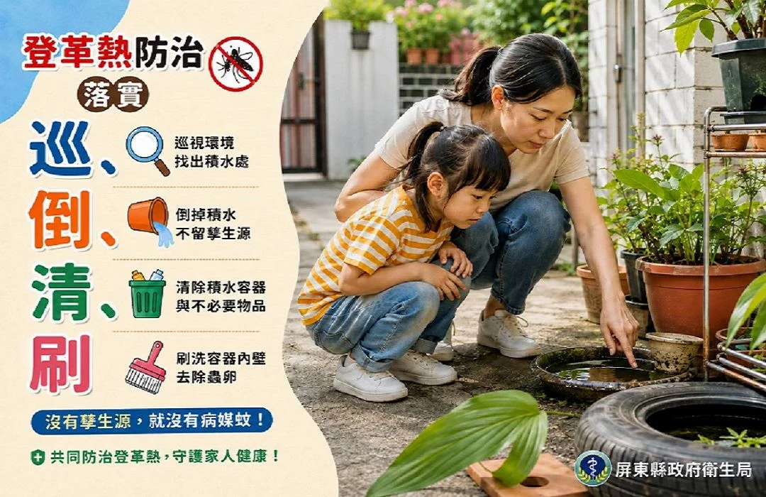 世界蚊子日談防蚊　屏東盤點登革熱風險籲清積水