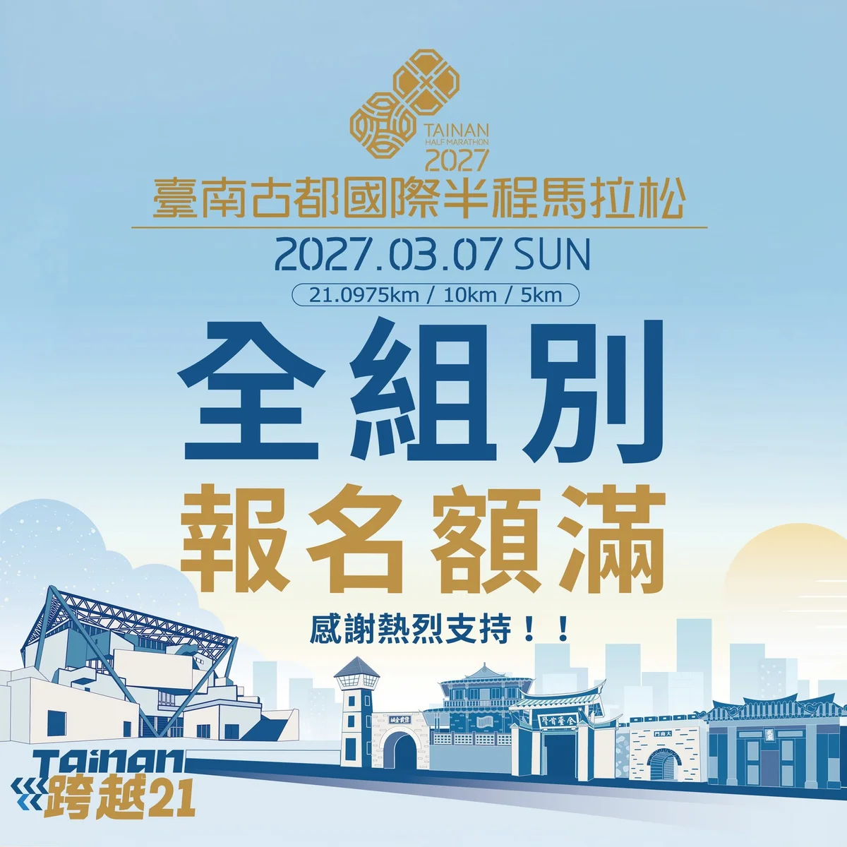 開放一週湧入近兩萬人 2027臺南古都馬全數額滿