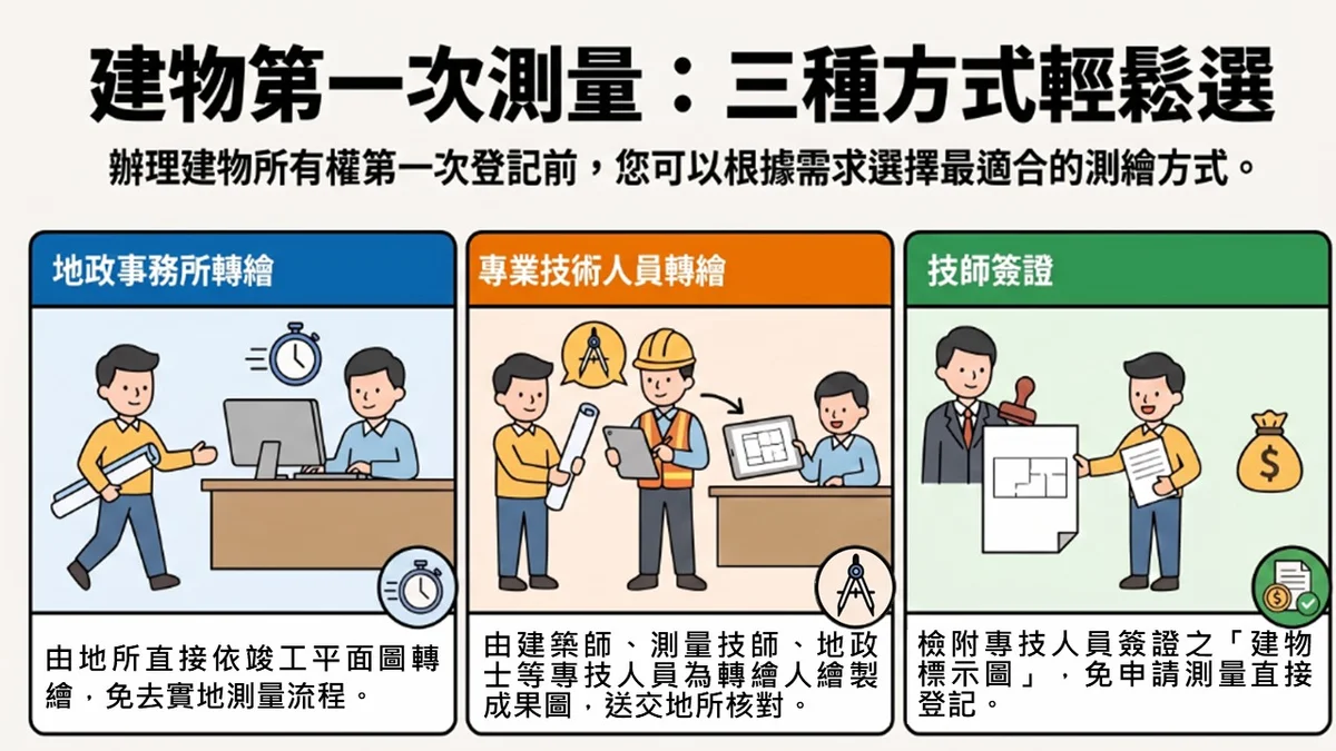 新成屋登記不一定要到現場測量　龍井地政三種方式可選