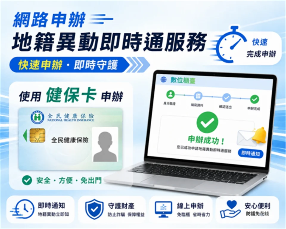 溪湖地政異動即時通升級 預告登記也能收到通知