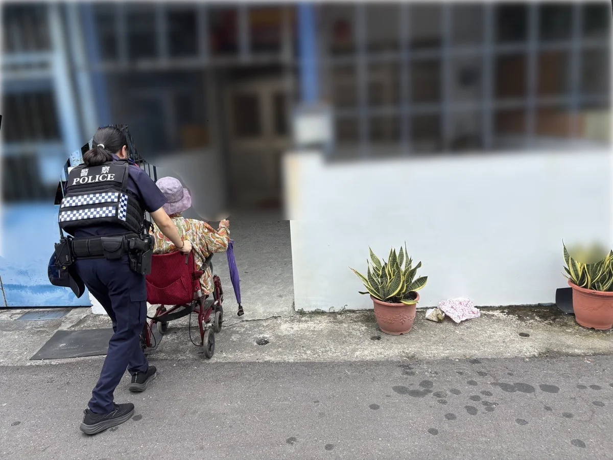 烈日下認不出回家的路 寶桑警護送迷途阿嬤平安返家