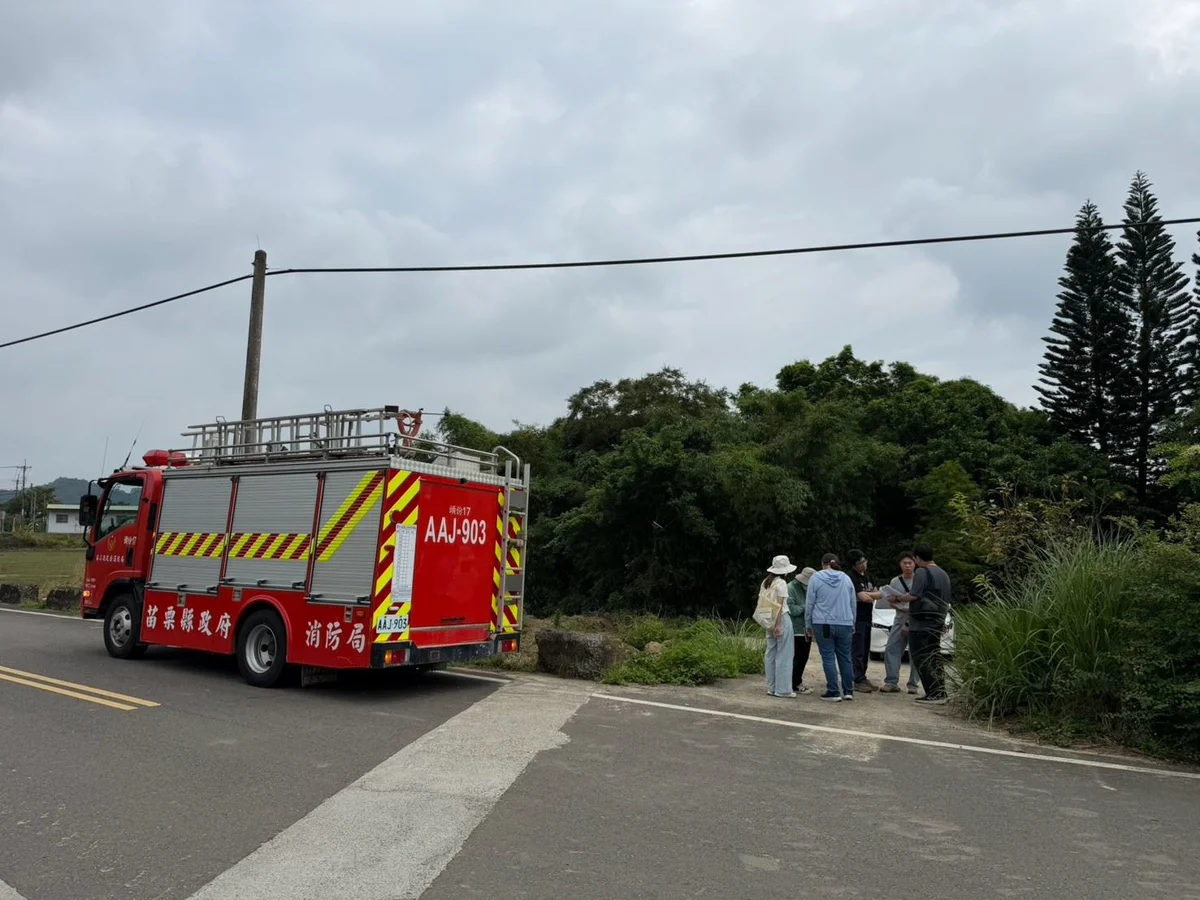 消防車開進露營場 苗栗三灣分隊實測救援通道